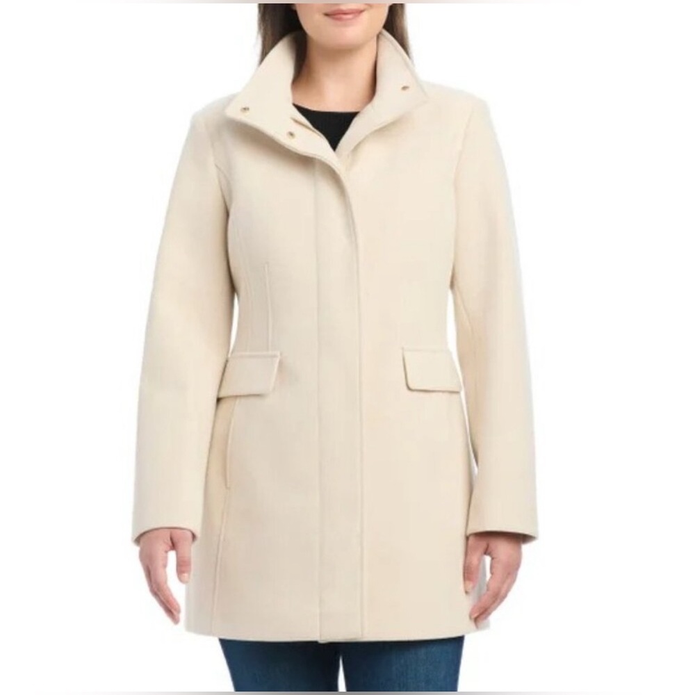 Vince Camuto Women’s Faux Wool Oatmeal Cream Pea Coat‎ NWT XL